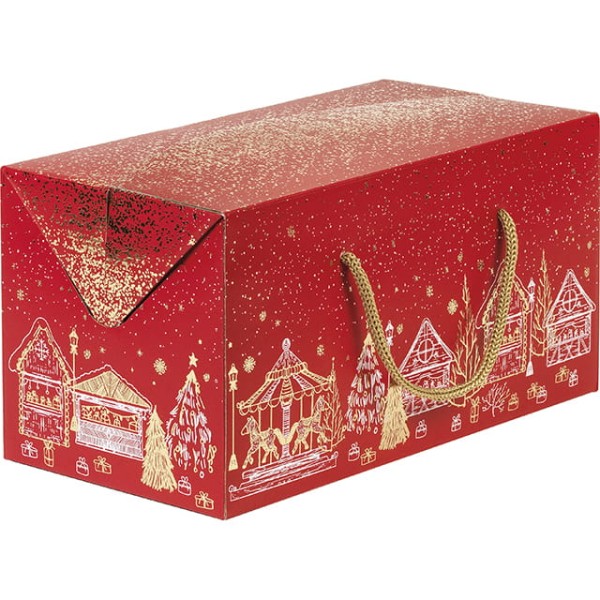Wyjątkowe pudełko prezentowe Happy Holidays w kolorze Red/Gold  CP200PR  31.5 x 16 x 16
