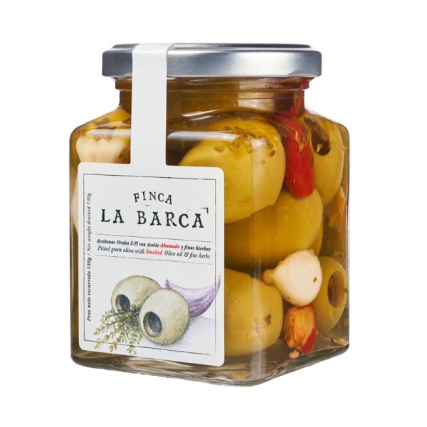 Oliwki w zalewie z wędzoną oliwą z oliwek i ziołami 130g Finca la Barca